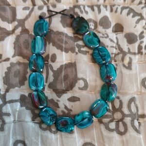 Aqua Swirl Glass Beads.